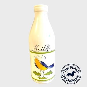 Vintage Egizia Decorative Milk Bottle with Bird Design